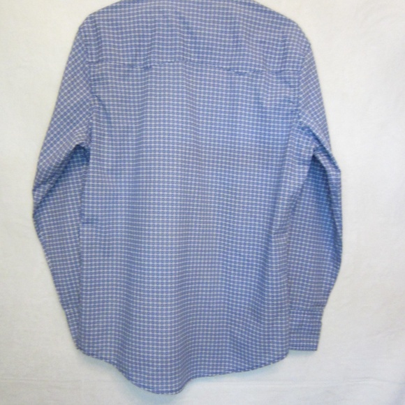 Wrangler Wrancher Men's Medium Blue/White Geometric Long Sleeve Pearl Snap Shirt - Picture 2 of 6